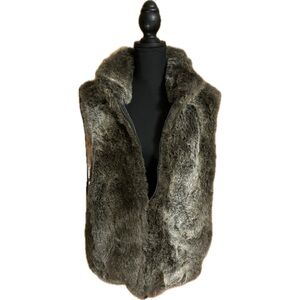 Warm & Cozy Carolina Colours Size Large Faux Fur Reversible Vest~Zip Up Pocketed